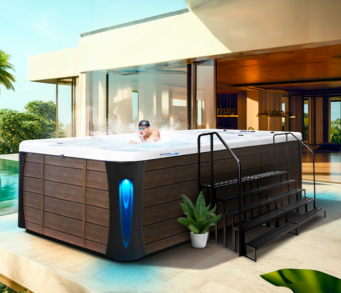Calspas hot tub being used in a family setting - Westhaven